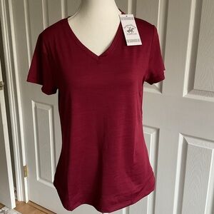 Beverly Hills Polo Club Maroon V-Neck Tee
